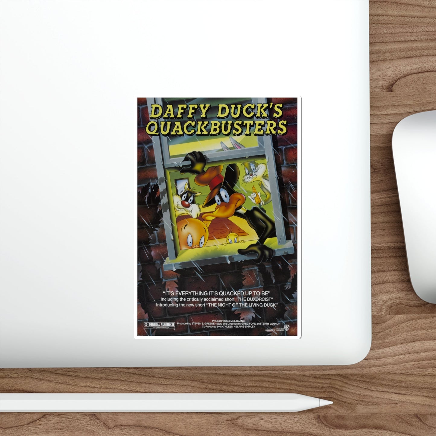 Daffy Duck's Quackbusters 1988 Movie Poster STICKER Vinyl Die-Cut Decal-The Sticker Space