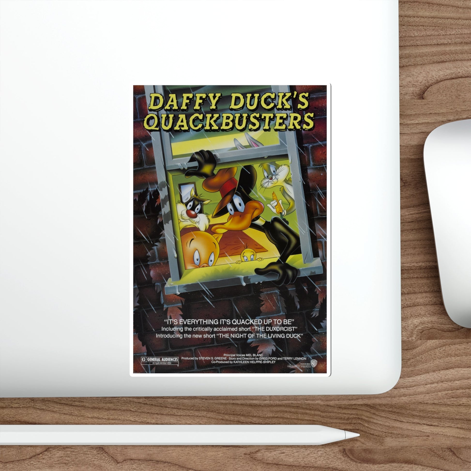 Daffy Duck's Quackbusters 1988 Movie Poster STICKER Vinyl Die-Cut Decal-The Sticker Space