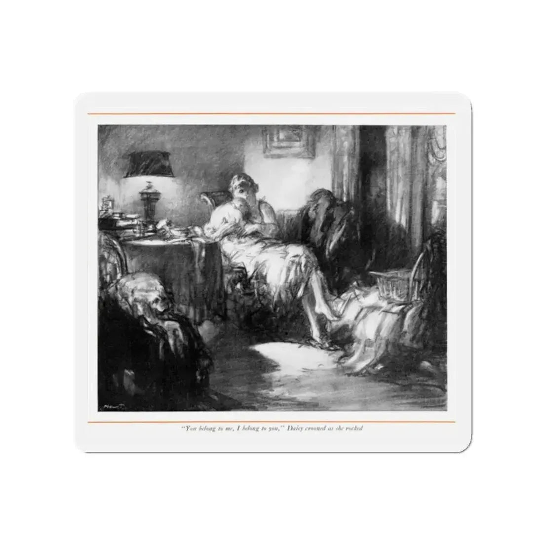 Daisy's Day (2), McCall's, February 1930 (Magazine Illustration) Refrigerator Magnet 2 Inch - The Sticker Space