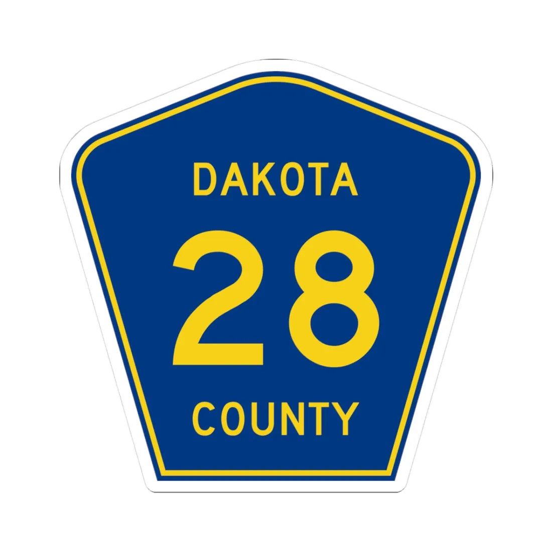 Dakota County 28 (Minnesota) (Road Sign) STICKER Vinyl Kiss-Cut Decal 3 Inch White - The Sticker Space