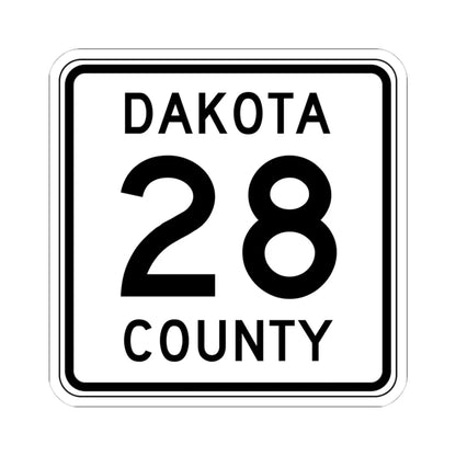 Dakota County 28 MN (Minnesota) (Road Sign) STICKER Vinyl Kiss-Cut Decal 4 Inch White - The Sticker Space