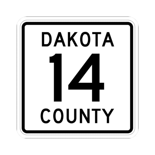 Dakota County Route 14 (Minnesota) (Road Sign) STICKER Vinyl Kiss-Cut Decal 2 Inch White - The Sticker Space