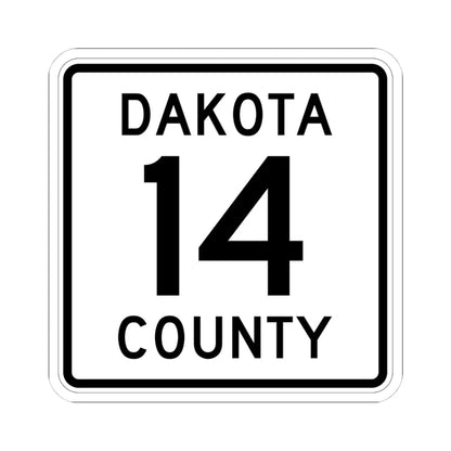 Dakota County Route 14 (Minnesota) (Road Sign) STICKER Vinyl Kiss-Cut Decal 4 Inch White - The Sticker Space