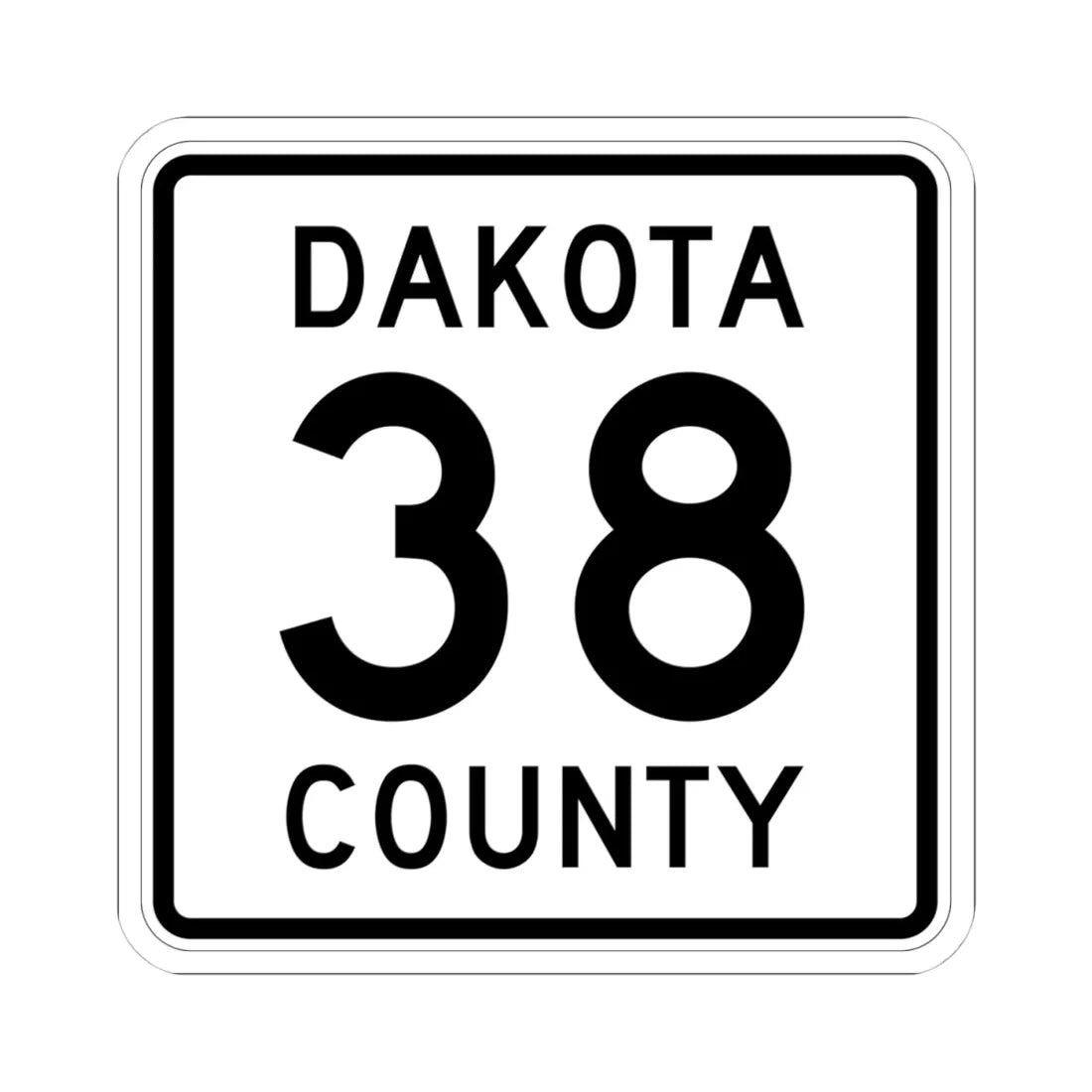 Dakota County Route 38 (Minnesota) (Road Sign) STICKER Vinyl Kiss-Cut Decal 4 Inch White - The Sticker Space