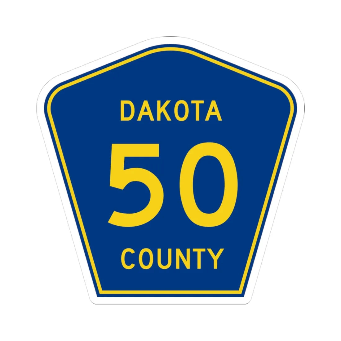 Dakota County Route 50 (Minnesota) (Road Sign) STICKER Vinyl Kiss-Cut Decal 3 Inch White - The Sticker Space