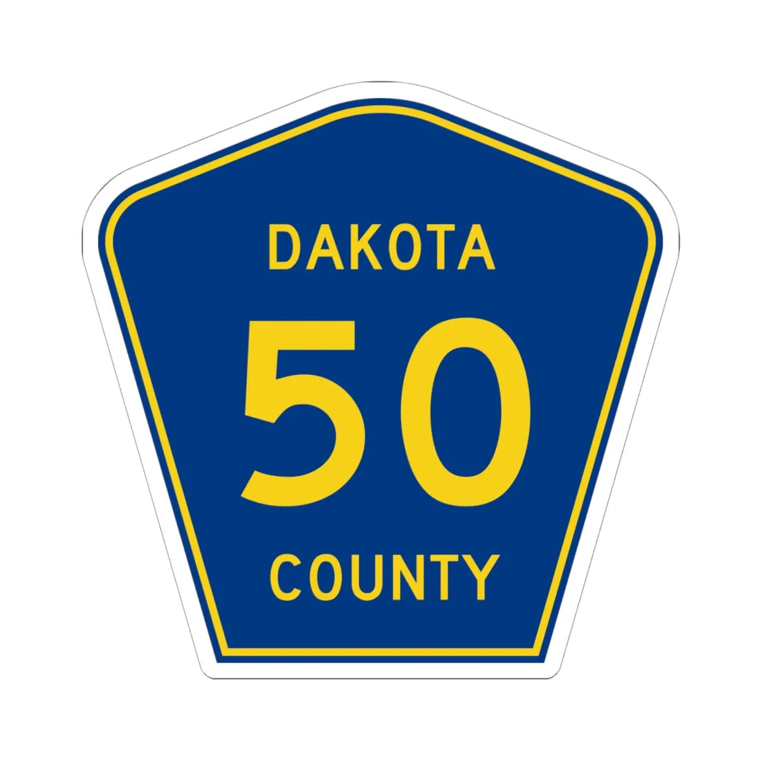 Dakota County Route 50 (Minnesota) (Road Sign) STICKER Vinyl Kiss-Cut Decal 6 Inch White - The Sticker Space