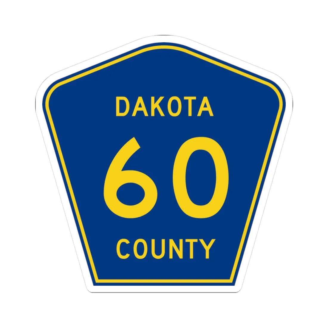 Dakota County Route 60 (Minnesota) (Road Sign) STICKER Vinyl Kiss-Cut Decal 3 Inch White - The Sticker Space