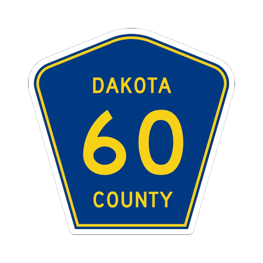 Dakota County Route 60 (Minnesota) (Road Sign) STICKER Vinyl Kiss-Cut Decal 4 Inch White - The Sticker Space