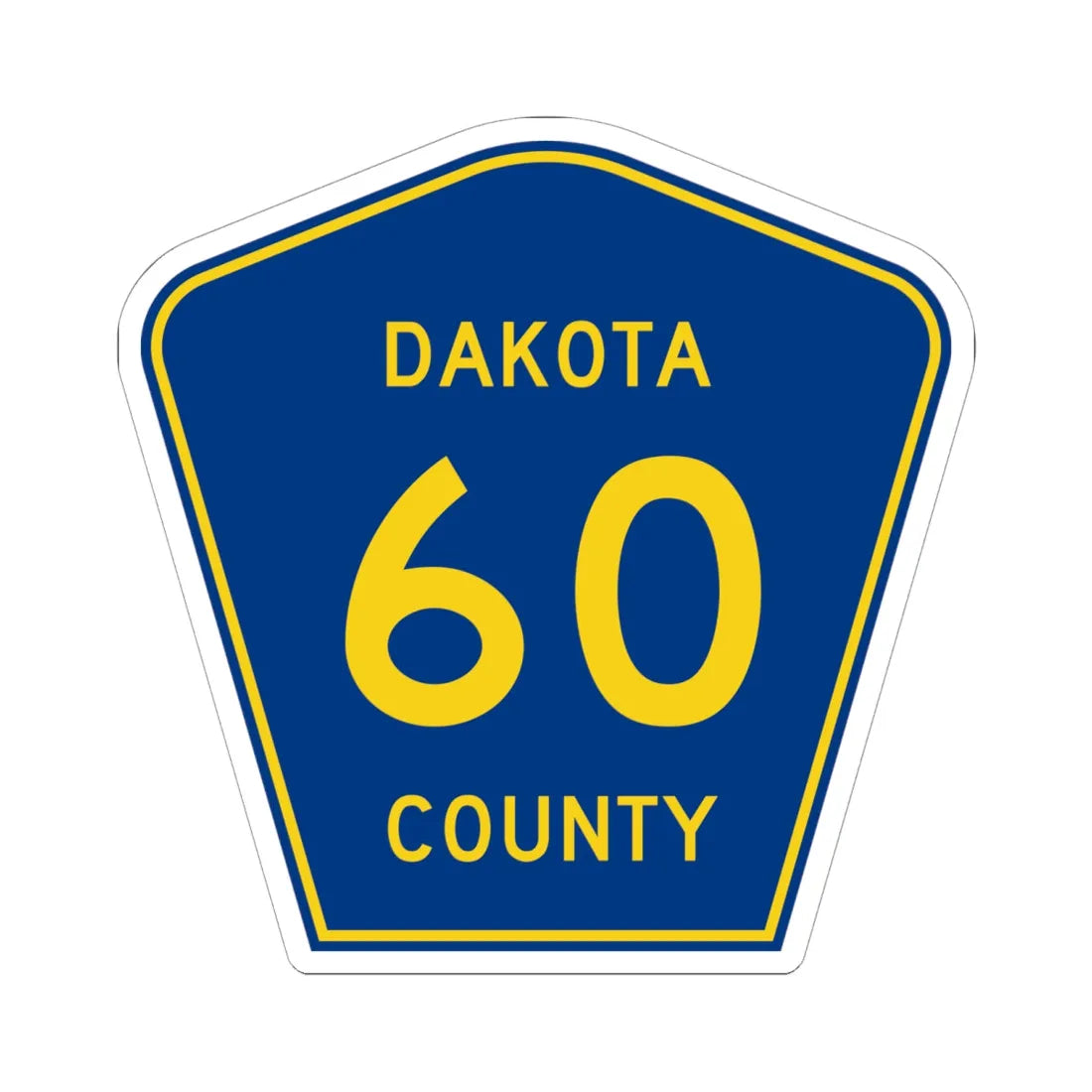 Dakota County Route 60 (Minnesota) (Road Sign) STICKER Vinyl Kiss-Cut Decal 6 Inch White - The Sticker Space