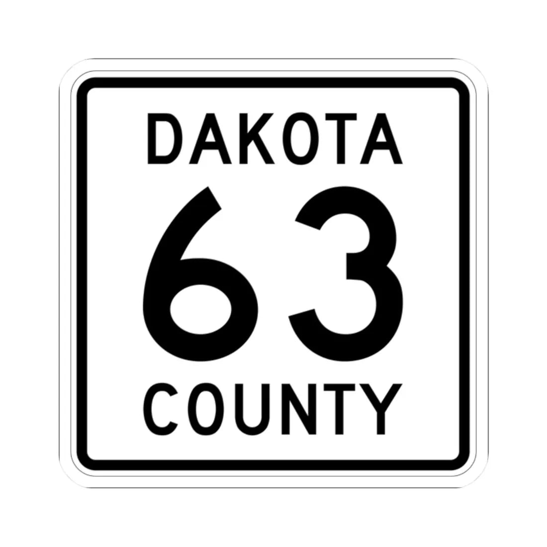 Dakota County Route 63 (Minnesota) (Road Sign) STICKER Vinyl Kiss-Cut Decal 2 Inch White - The Sticker Space