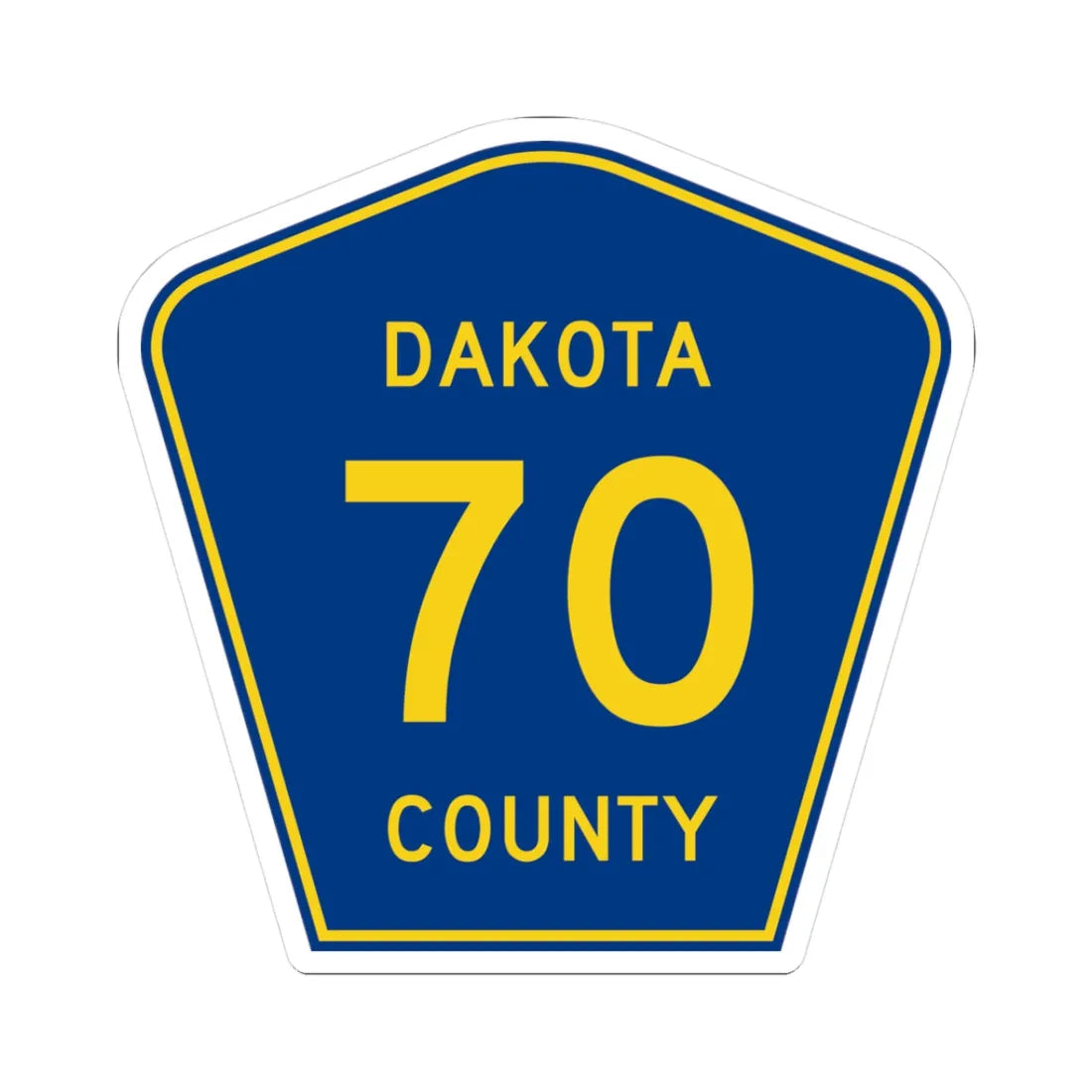 Dakota County Route 70 (Minnesota) (Road Sign) STICKER Vinyl Kiss-Cut Decal 3 Inch White - The Sticker Space