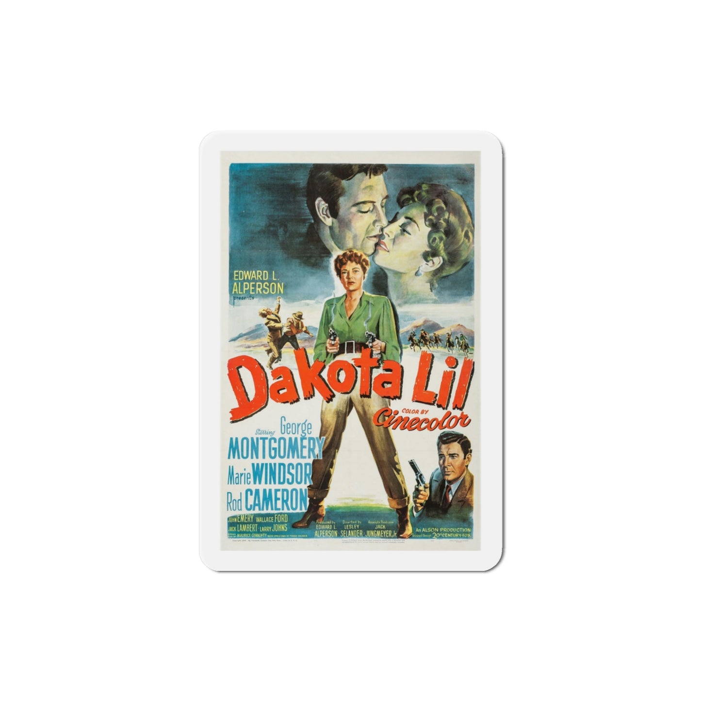 Dakota Lil 1950 Movie Poster Die-Cut Magnet-3 Inch-The Sticker Space