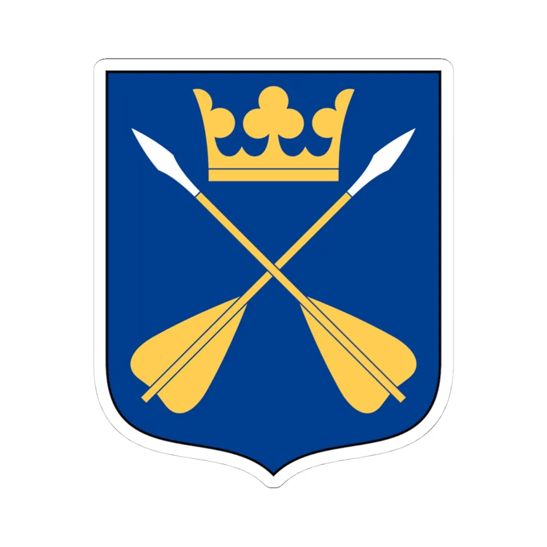 Dalarnas vapen (Sweden) (Coat of Arms) STICKER Vinyl Kiss-Cut Decal 4 Inch White - The Sticker Space