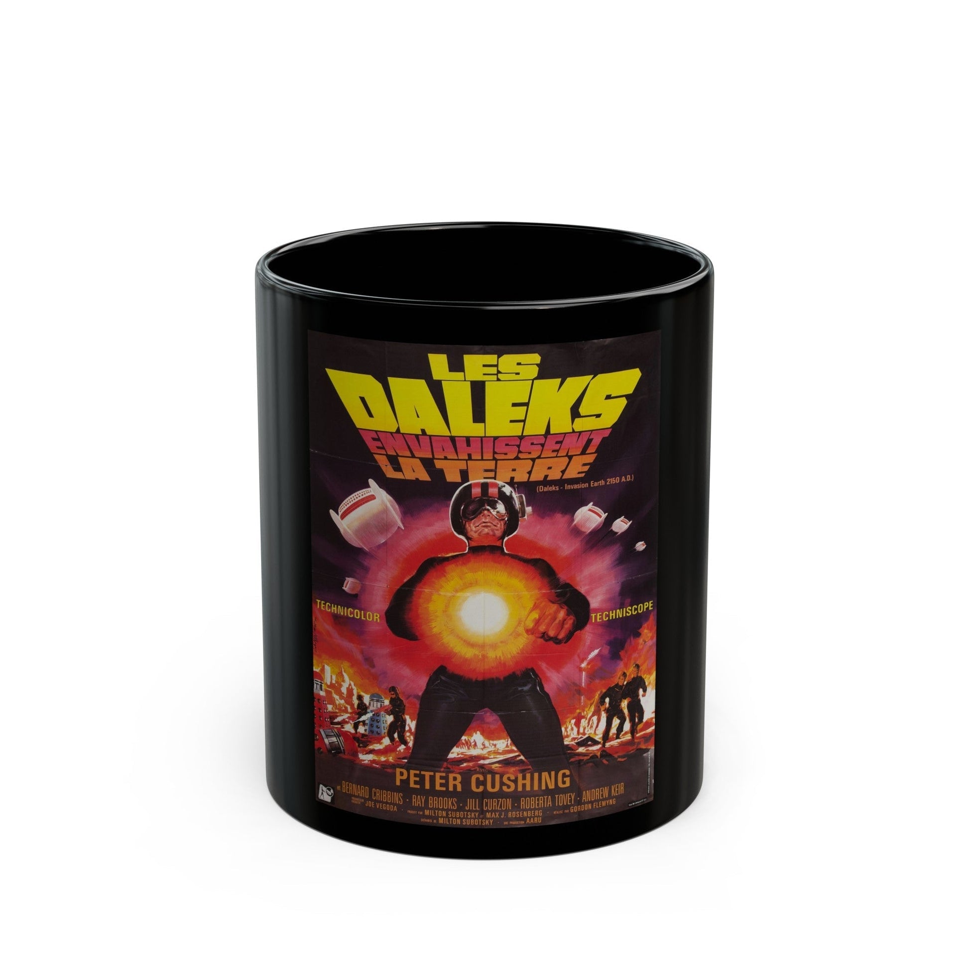 DALEKS INVASION EARTH 1966 Movie Poster - Black Coffee Mug-11oz-The Sticker Space