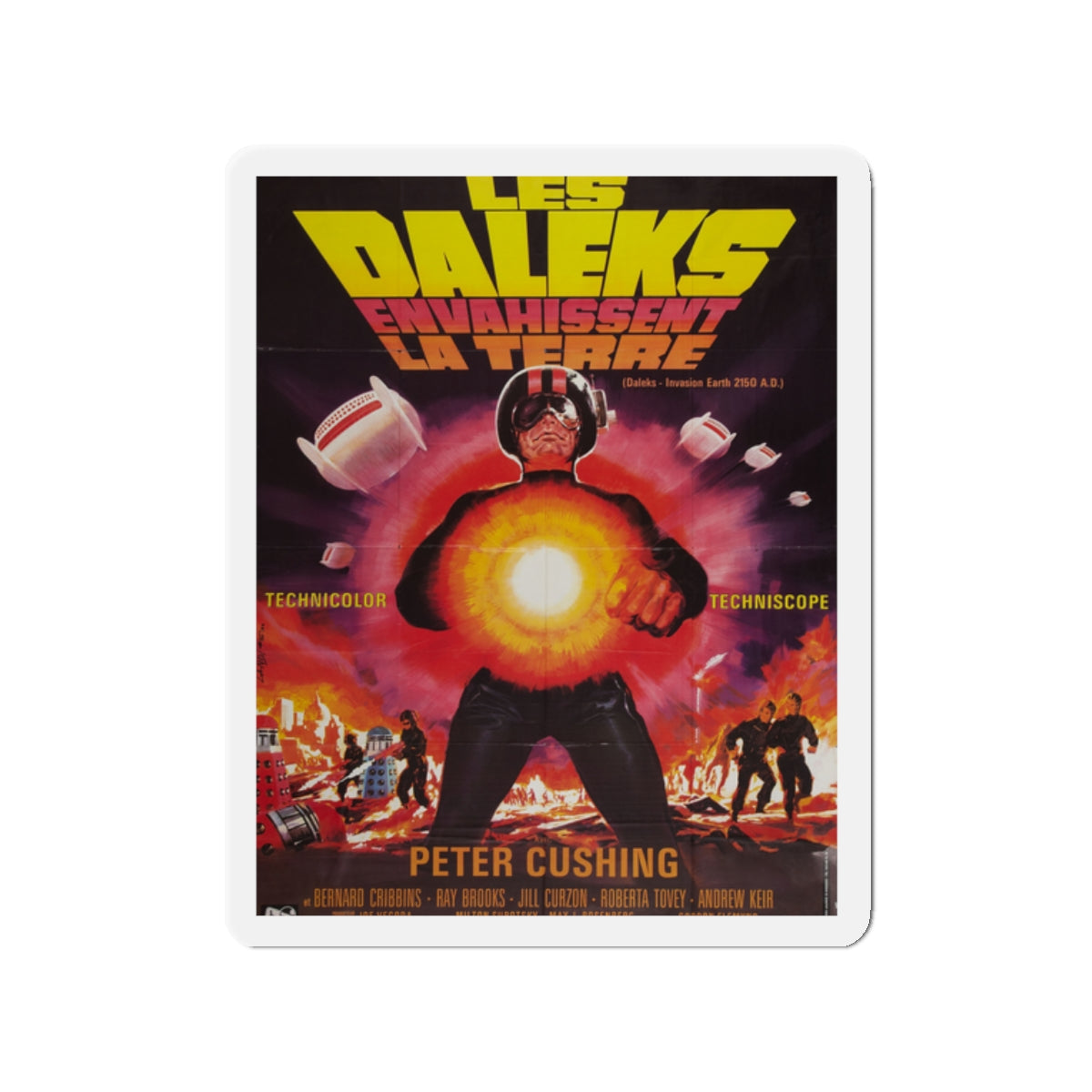 DALEKS INVASION EARTH 1966 Movie Poster - Die-Cut Magnet-2" x 2"-The Sticker Space