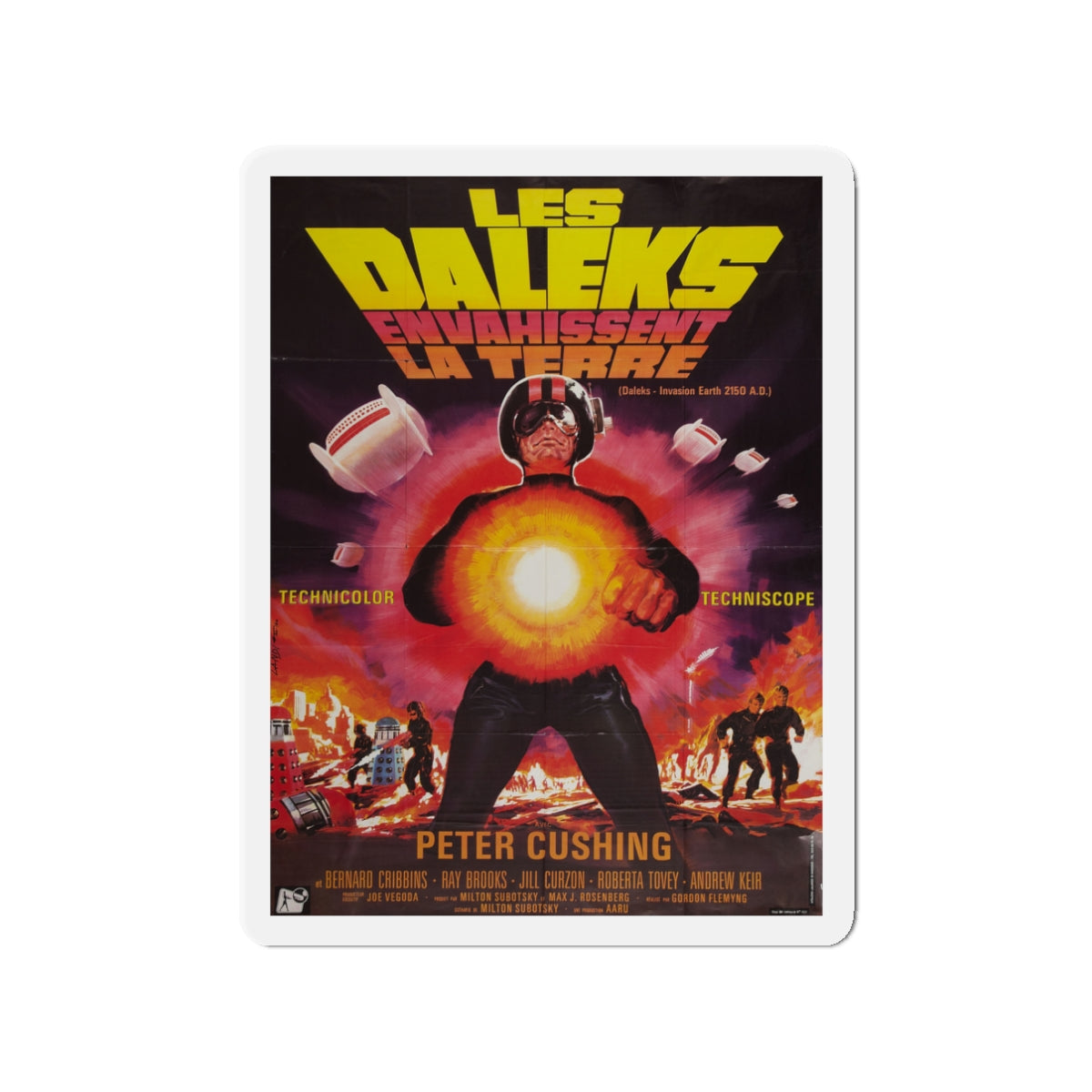 DALEKS INVASION EARTH 1966 Movie Poster - Die-Cut Magnet-3" x 3"-The Sticker Space