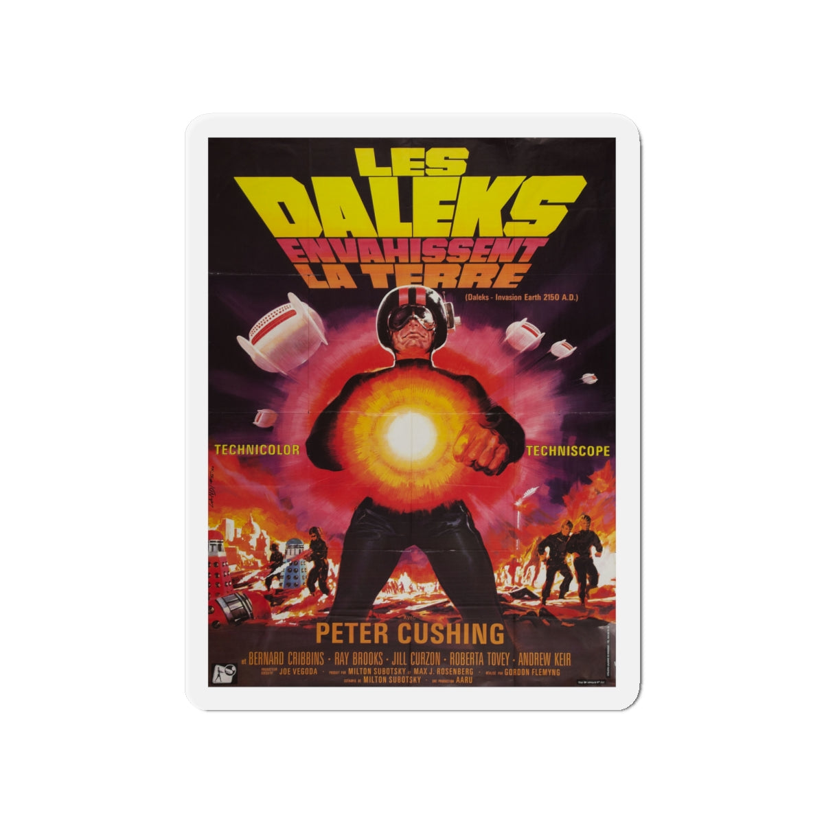 DALEKS INVASION EARTH 1966 Movie Poster - Die-Cut Magnet-4" x 4"-The Sticker Space