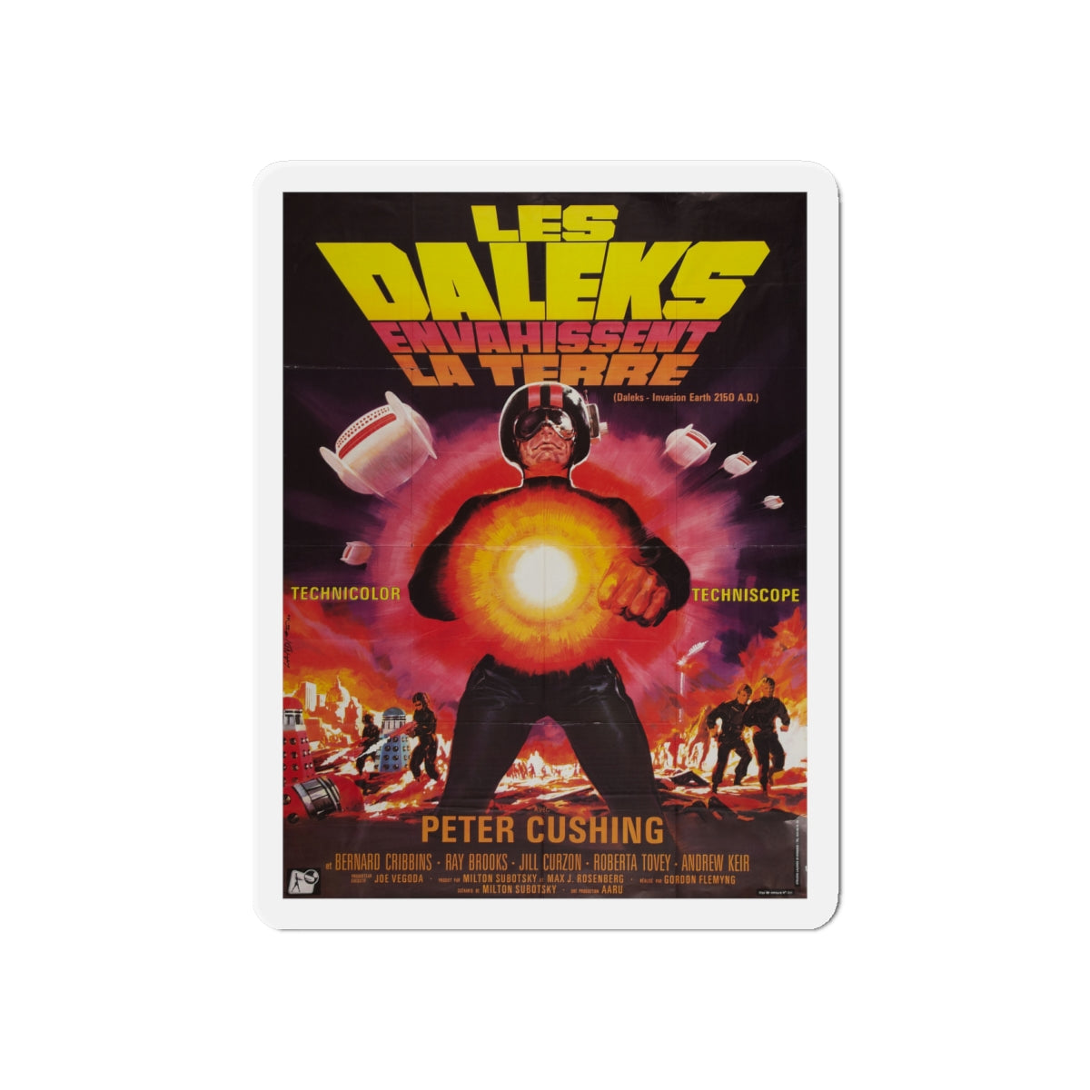 DALEKS INVASION EARTH 1966 Movie Poster - Die-Cut Magnet-6 × 6"-The Sticker Space