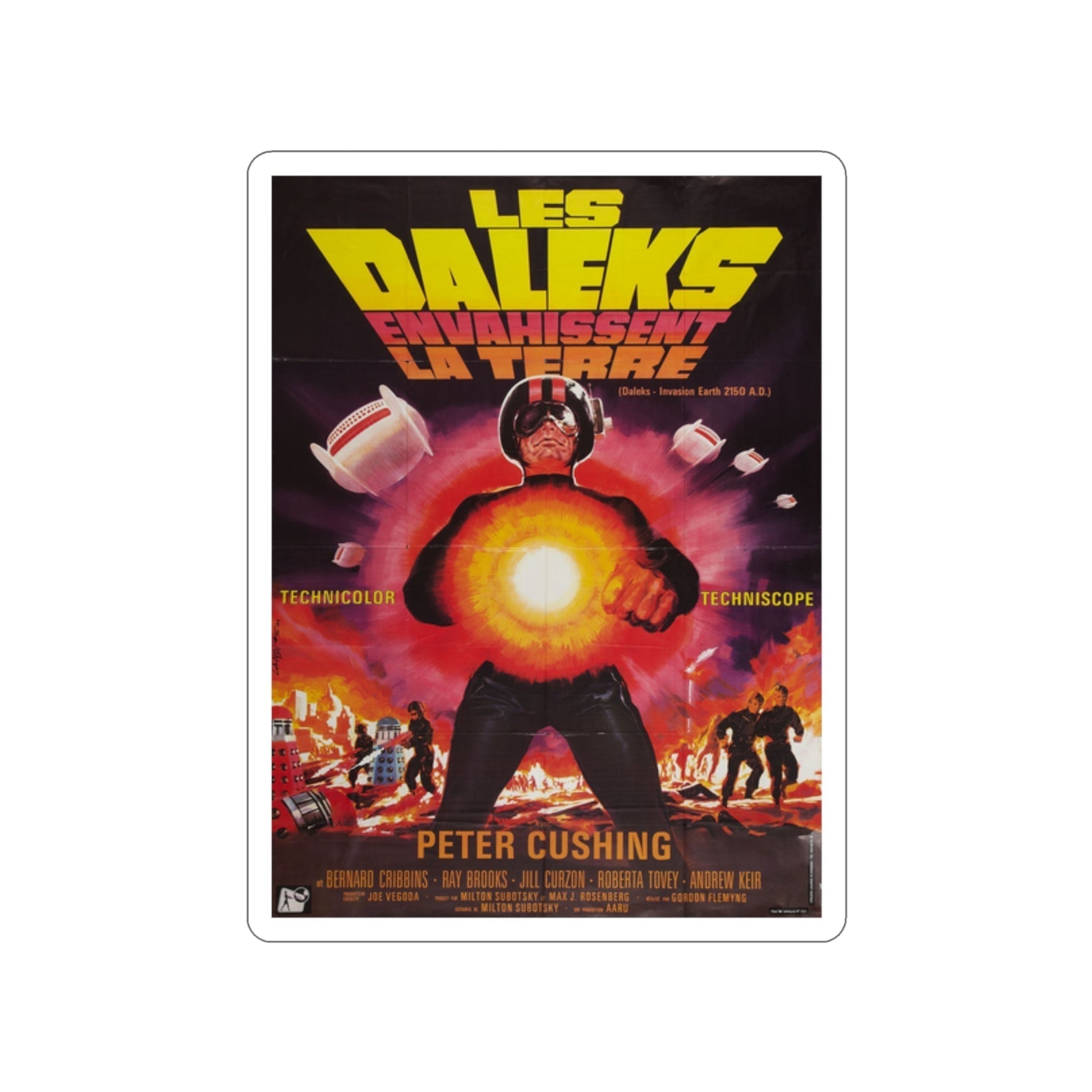 DALEKS INVASION EARTH 1966 Movie Poster STICKER Vinyl Die-Cut Decal-2 Inch-The Sticker Space