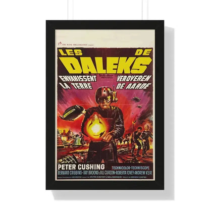 DALEKS INVASION EARTH (BELGIAN) 1966 - Framed Movie Poster 16″ x 24″ Black - The Sticker Space