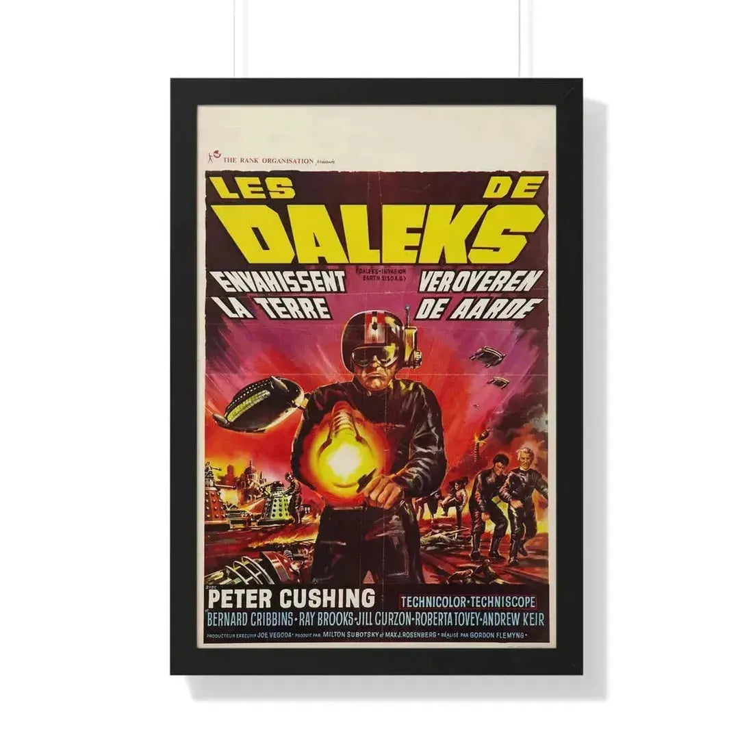 DALEKS INVASION EARTH (BELGIAN) 1966 - Framed Movie Poster 20" x 30" Black - The Sticker Space