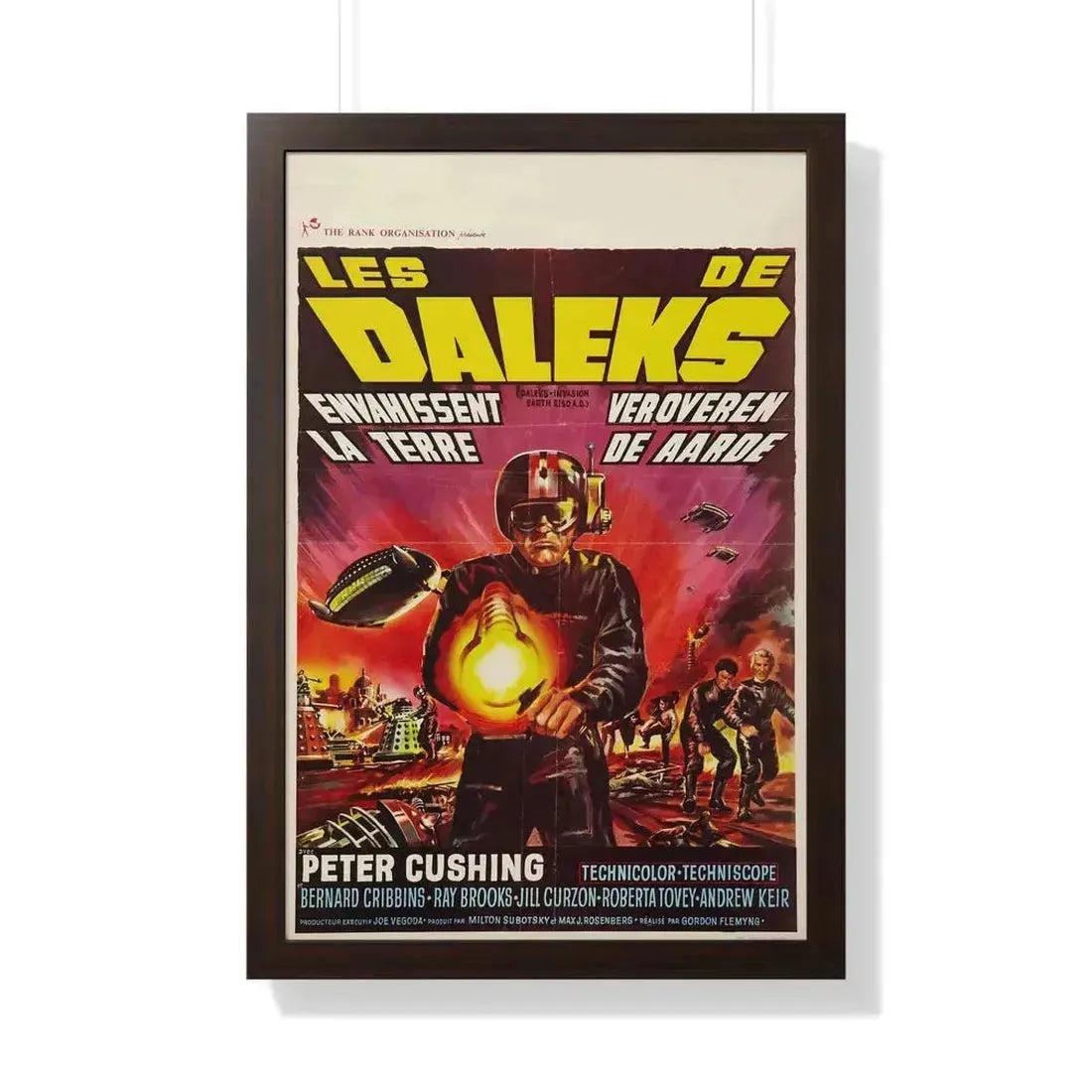 DALEKS INVASION EARTH (BELGIAN) 1966 - Framed Movie Poster 20" x 30" Walnut - The Sticker Space