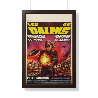 DALEKS INVASION EARTH (BELGIAN) 1966 - Framed Movie Poster 20" x 30" Walnut - The Sticker Space