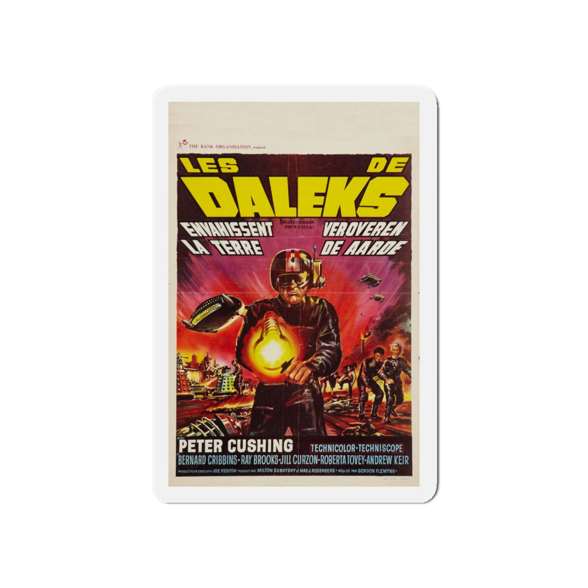 DALEKS INVASION EARTH (BELGIAN) 1966 Movie Poster - Die-Cut Magnet-5" x 5"-The Sticker Space