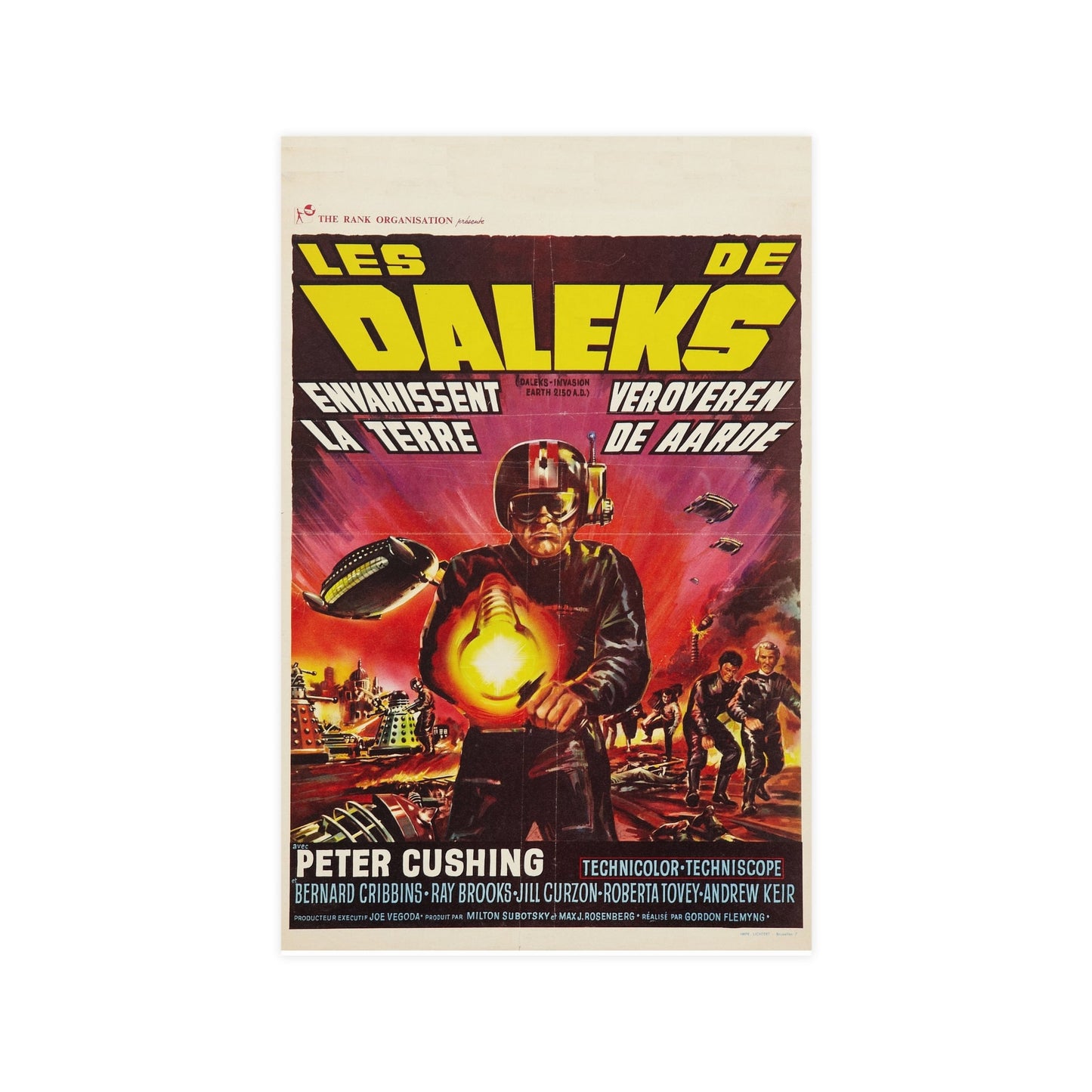 DALEKS INVASION EARTH (BELGIAN) 1966 - Paper Movie Poster-11″ x 17″ (Vertical)-The Sticker Space