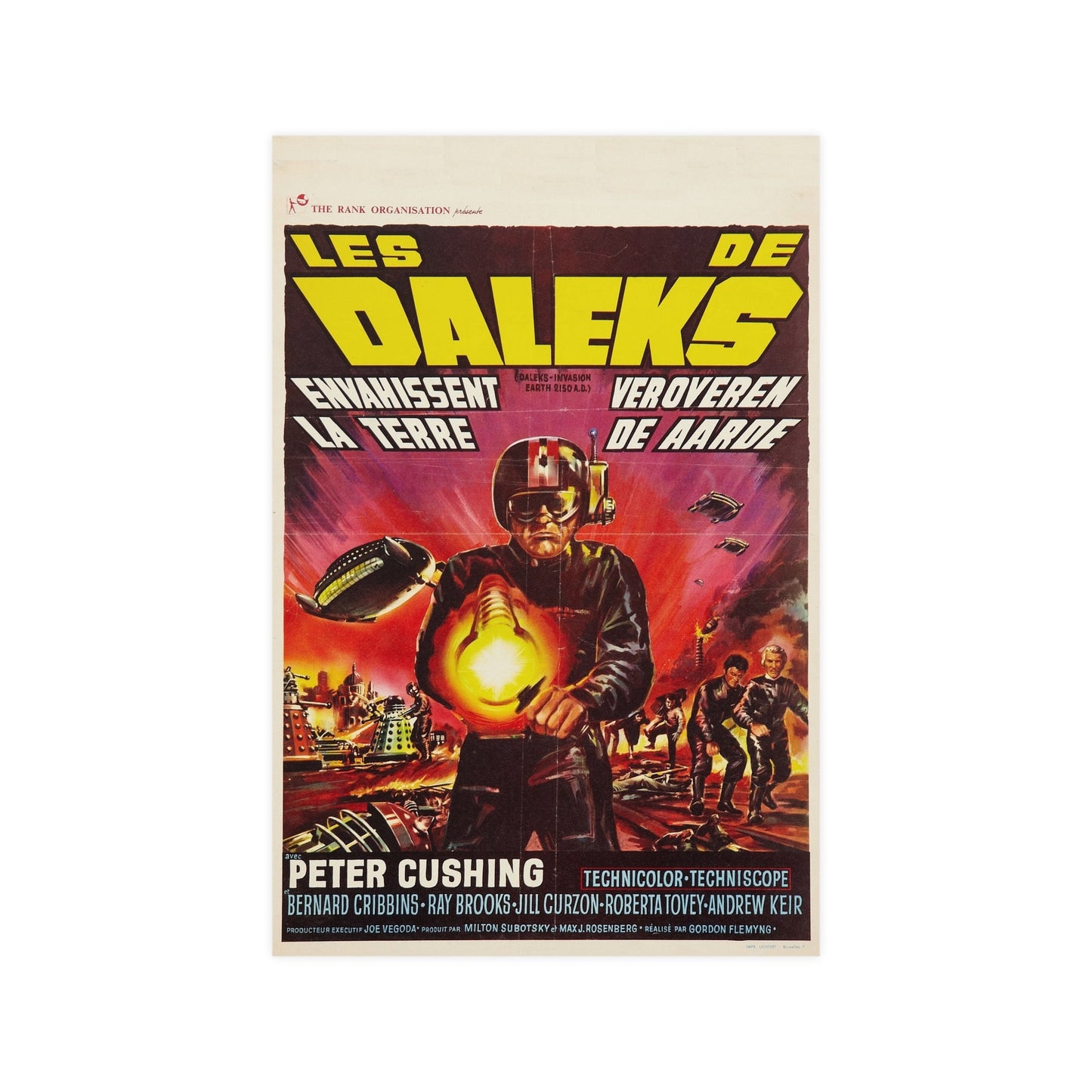 DALEKS INVASION EARTH (BELGIAN) 1966 - Paper Movie Poster-12″ x 18″ (Vertical)-The Sticker Space