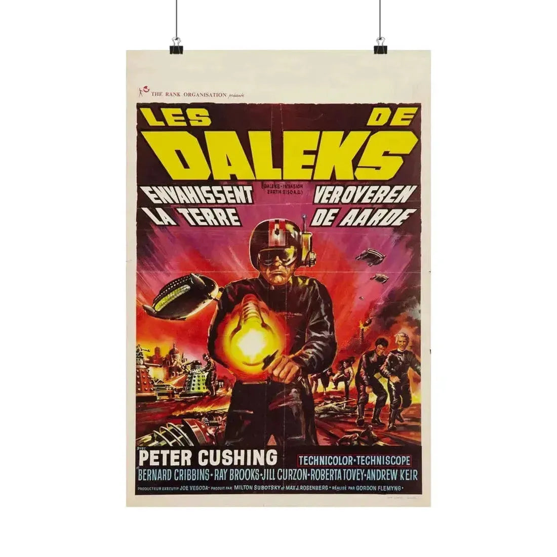DALEKS INVASION EARTH (BELGIAN) 1966 - Paper Movie Poster 16″ x 24″ Matte - The Sticker Space