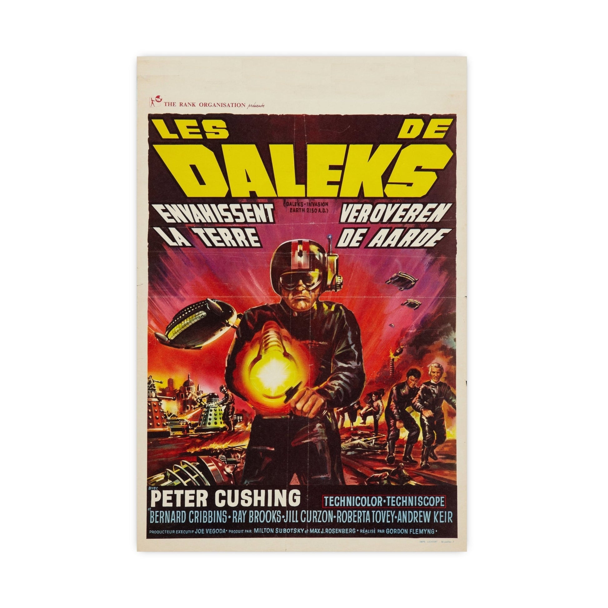 DALEKS INVASION EARTH (BELGIAN) 1966 - Paper Movie Poster-16″ x 24″ (Vertical)-The Sticker Space