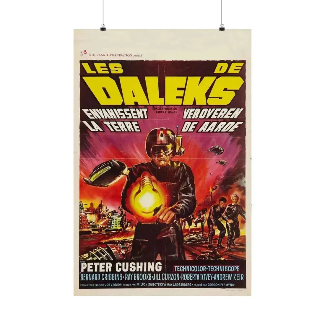 DALEKS INVASION EARTH (BELGIAN) 1966 - Paper Movie Poster 24″ x 36″ Matte - The Sticker Space