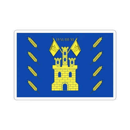 Dalhem vlag (Belgium) STICKER Vinyl Kiss-Cut Decal 3 Inch White - The Sticker Space