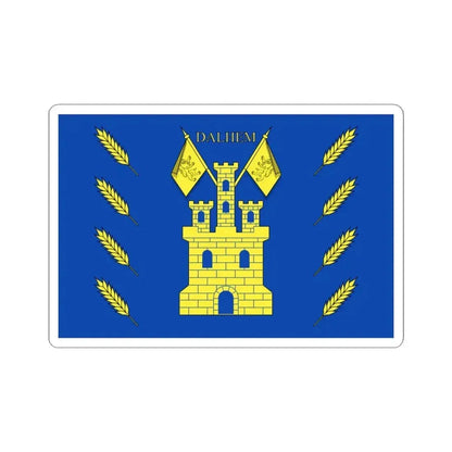 Dalhem vlag (Belgium) STICKER Vinyl Kiss-Cut Decal 4 Inch White - The Sticker Space