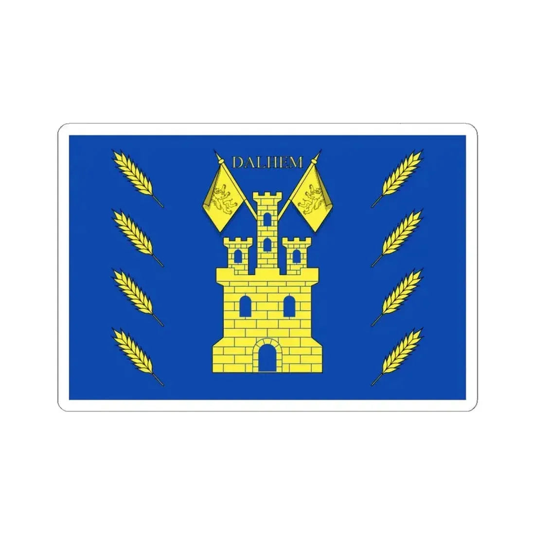 Dalhem vlag (Belgium) STICKER Vinyl Kiss-Cut Decal 6 Inch White - The Sticker Space