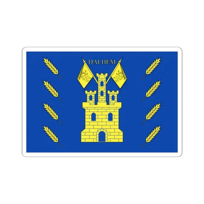 Dalhem vlag (Belgium) STICKER Vinyl Kiss-Cut Decal 6 Inch White - The Sticker Space