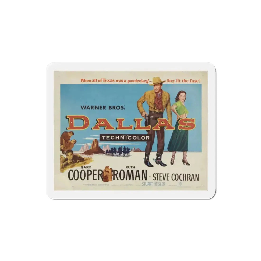 Dallas 1950 Movie Poster Refrigerator Magnet 2 Inch - The Sticker Space