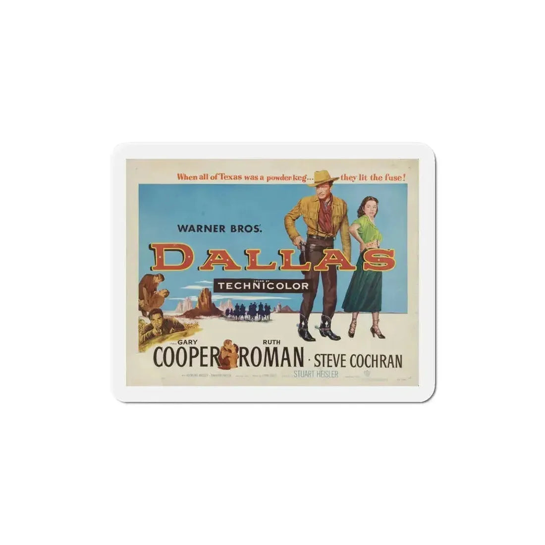 Dallas 1950 Movie Poster Refrigerator Magnet 5 Inch - The Sticker Space