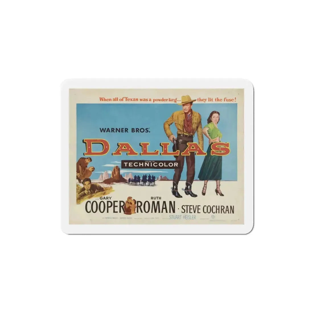 Dallas 1950 Movie Poster Refrigerator Magnet - The Sticker Space