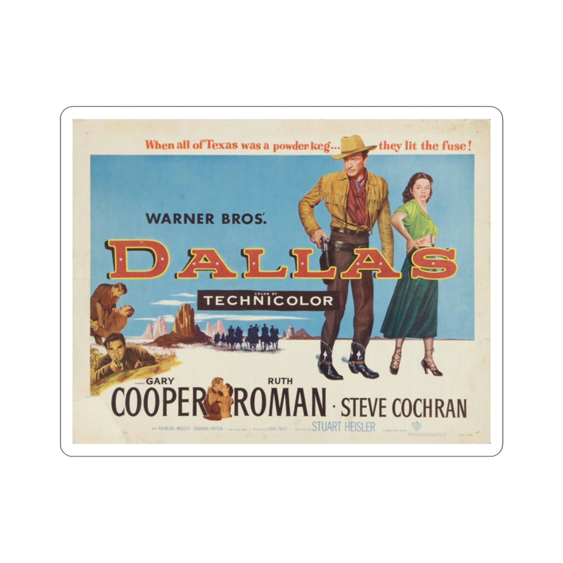 Dallas 1950 Movie Poster STICKER Vinyl Die-Cut Decal-2 Inch-The Sticker Space