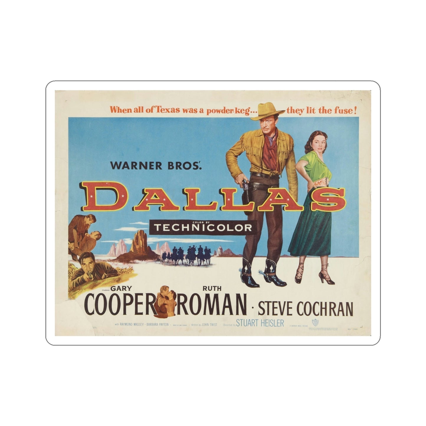 Dallas 1950 Movie Poster STICKER Vinyl Die-Cut Decal-5 Inch-The Sticker Space