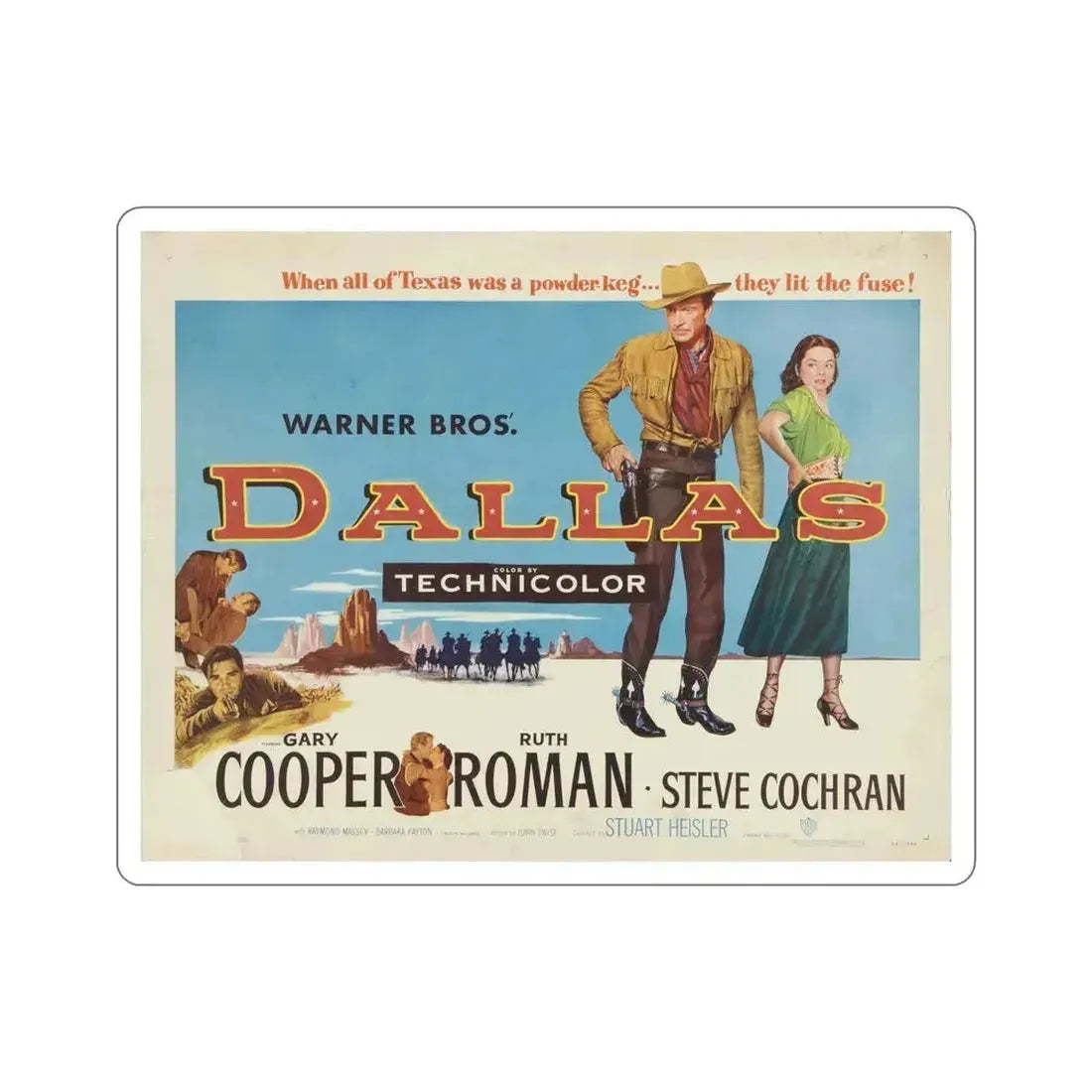 Dallas 1950 Movie Poster STICKER Vinyl Die-Cut Decal 5 Inch - The Sticker Space