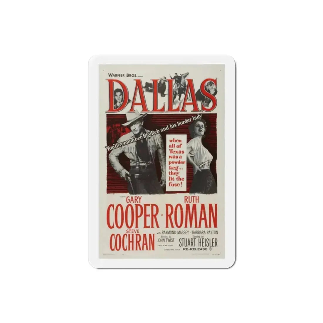 Dallas 1950 v2 Movie Poster Refrigerator Magnet 2 Inch - The Sticker Space