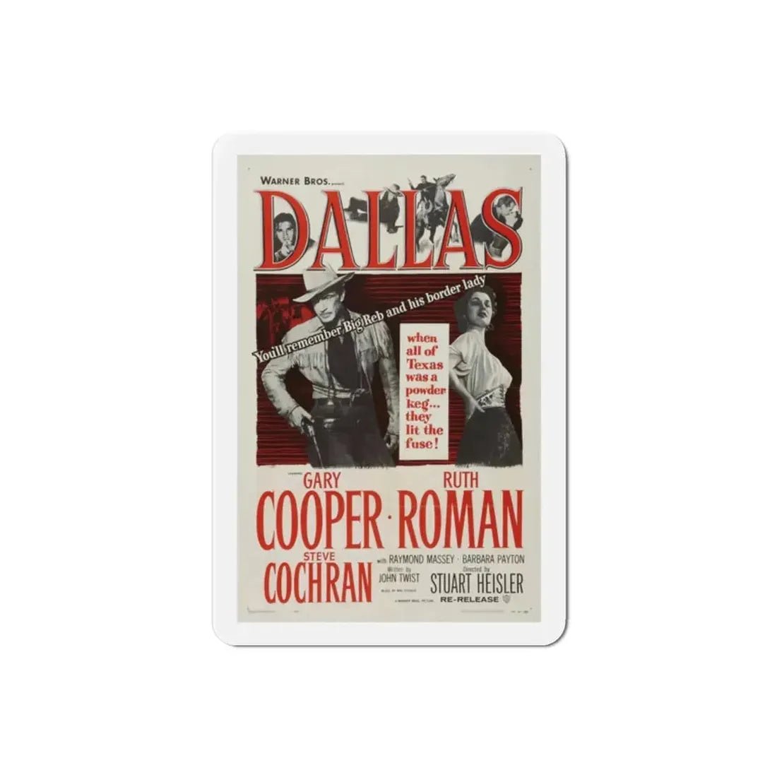 Dallas 1950 v2 Movie Poster Refrigerator Magnet - The Sticker Space