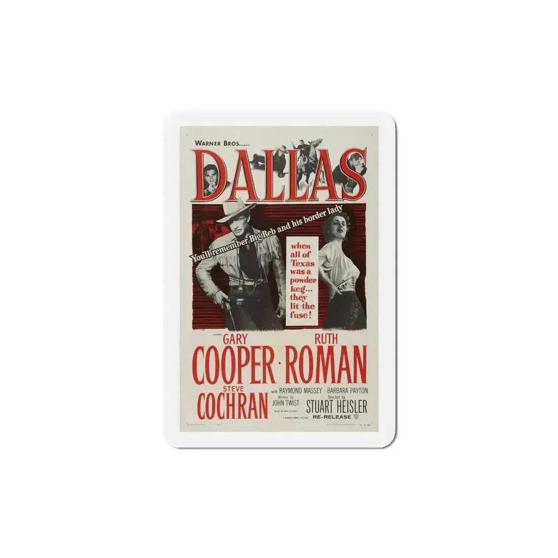 Dallas 1950 v2 Movie Poster Refrigerator Magnet - The Sticker Space