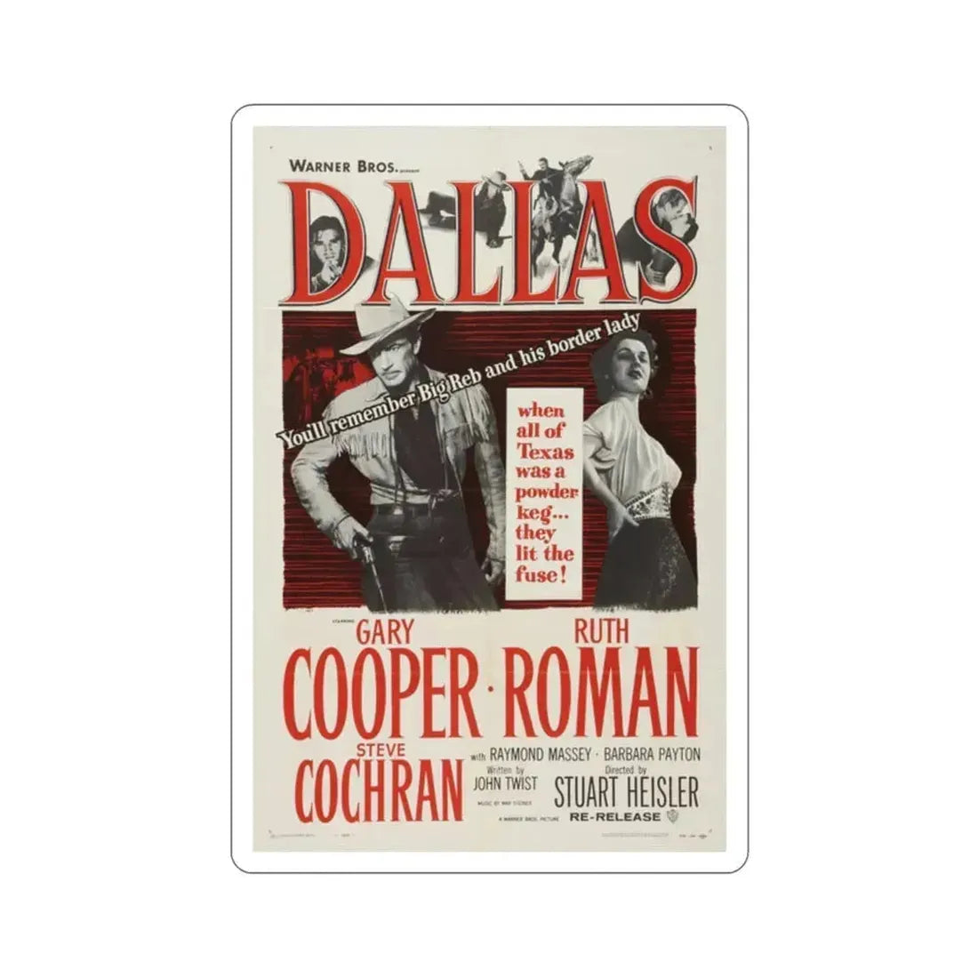 Dallas 1950 v2 Movie Poster STICKER Vinyl Die-Cut Decal 2 Inch - The Sticker Space