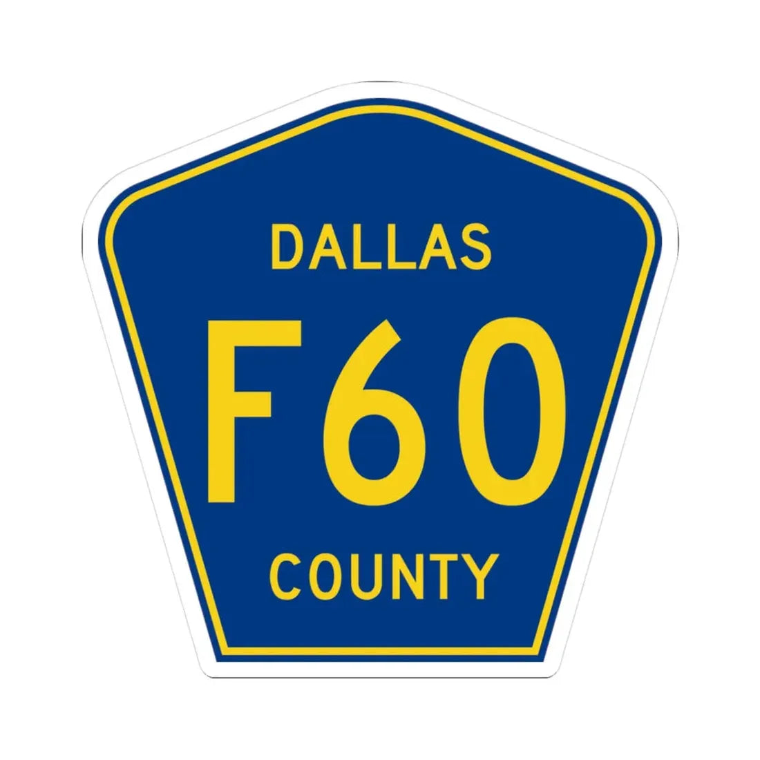 Dallas County Route F60 IA (Iowa) (Road Sign) STICKER Vinyl Kiss-Cut Decal 3 Inch White - The Sticker Space