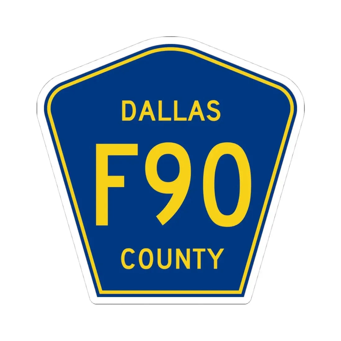 Dallas County Route F90 IA (Iowa) (Road Sign) STICKER Vinyl Kiss-Cut Decal 4 Inch White - The Sticker Space