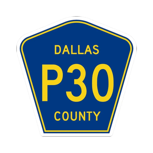 Dallas County Route P30 IA (Iowa) (Road Sign) STICKER Vinyl Kiss-Cut Decal 2 Inch White - The Sticker Space